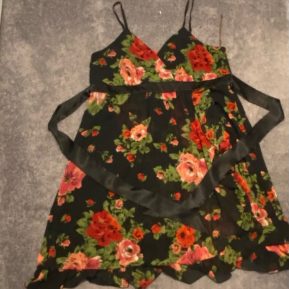 Black and Red Rose Print Torrid Dress 18